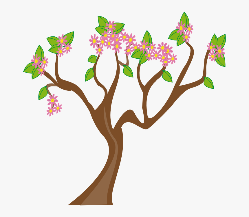 Spring Tree Clipart Transparent - Tree With Flowers Animation, HD Png Download, Free Download