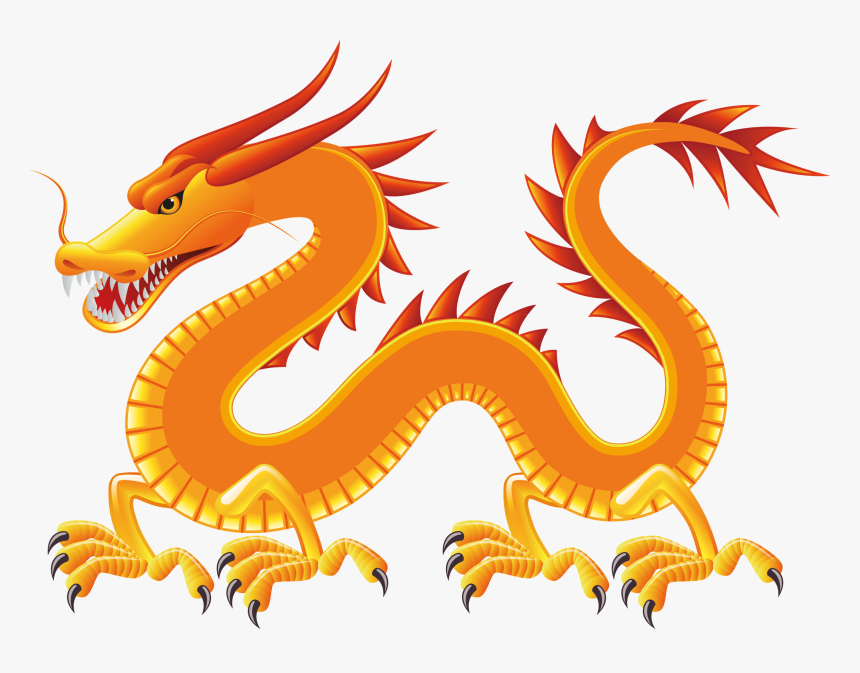 Dragons Vector Yellow Chinese Dragon Vector, HD Png