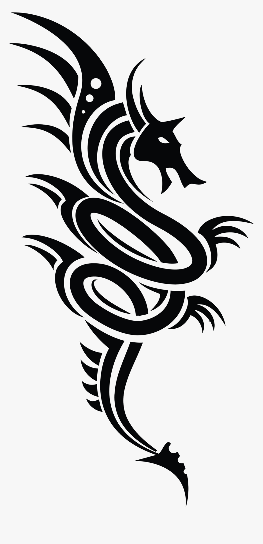 Tribal Dragon 2 Clip Arts - Tattoo Png For Hand, Transparent Png, Free Download