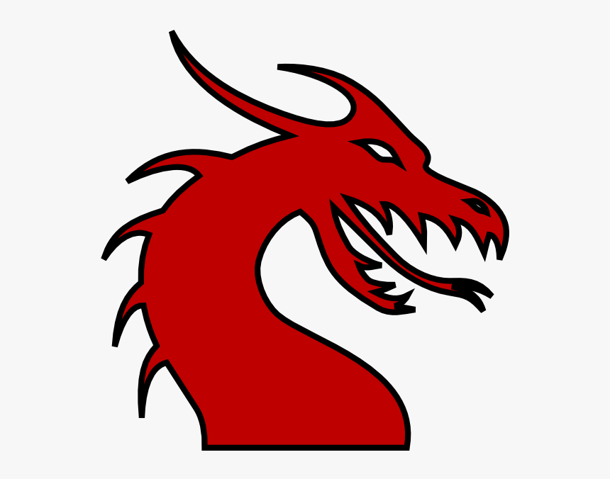 Dragon Head Silhouette Red Clip Art - Clip Art Dragon Head, HD Png Download, Free Download