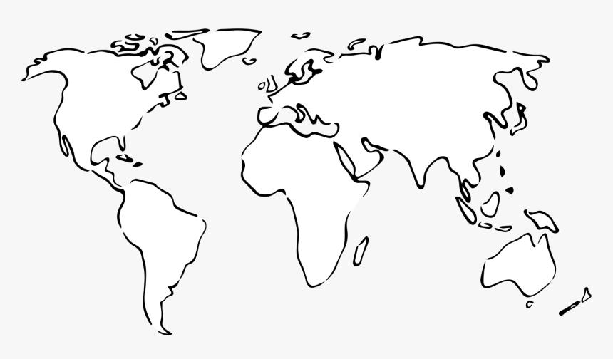 Map - World Map Png Black Background, Transparent Png, Free Download