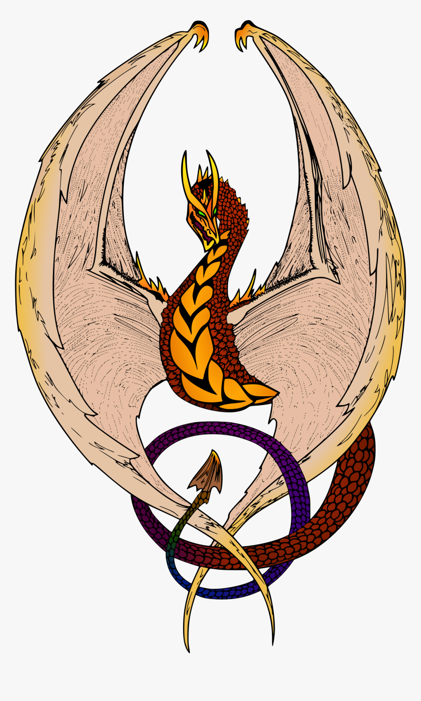 Dragon Passant Clip Art Wyvern Clip Art - Vector Dragon, HD Png Download, Free Download