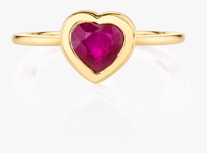 Ruby Pinky Heart Ring - Heart, HD Png Download, Free Download