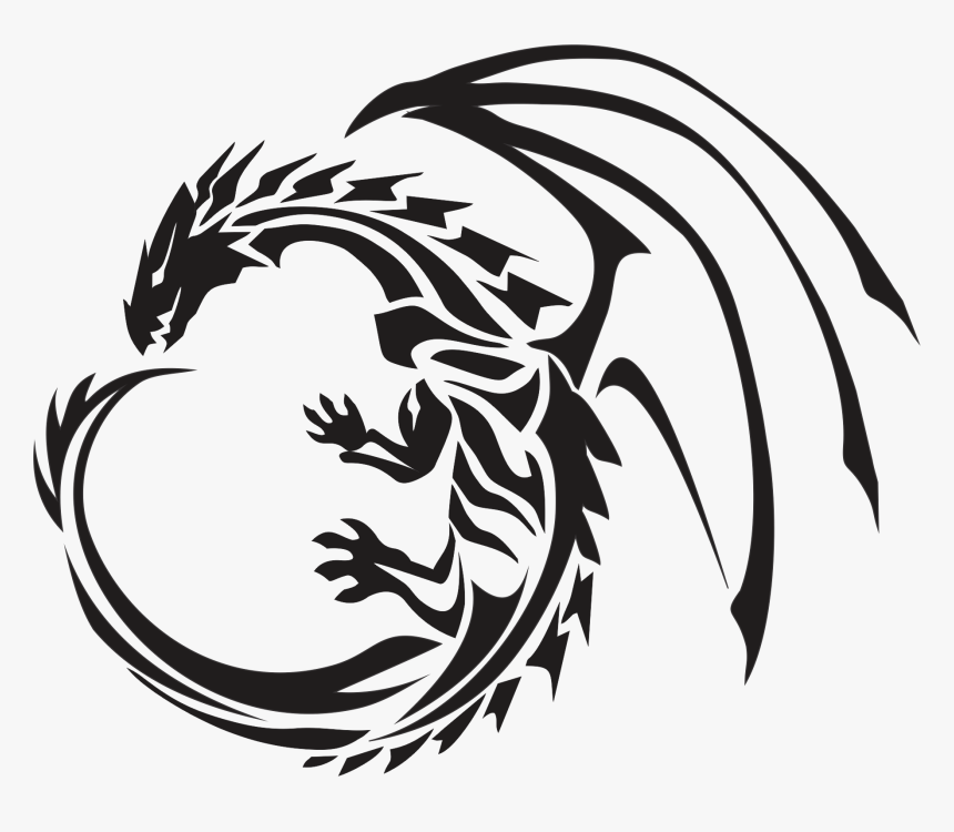 Circle Dragon Tattoo Clip Arts - Dragon Tattoo Transparent Background, HD Png Download, Free Download