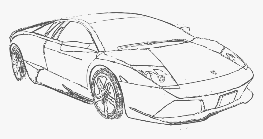 Clip Art Lambo Drawing - Lamborghini Huracan Line Drawing, HD Png Download, Free Download