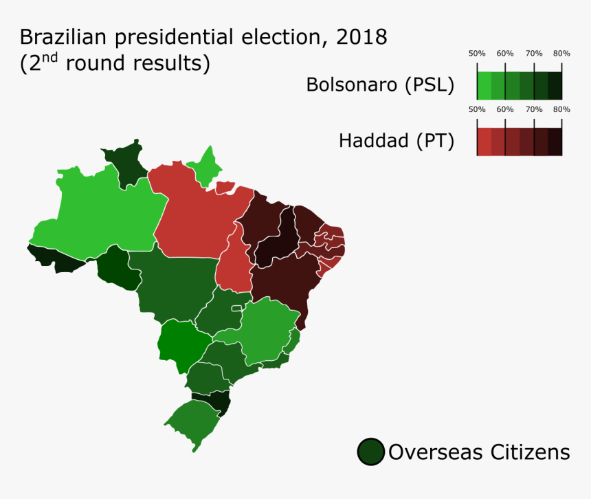 Brazil Election Map 2018, HD Png Download, Free Download