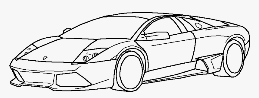 Lamborghini Gallardo Outline - Lamborghini Murcielago Lp640 Drawing, HD Png Download, Free Download