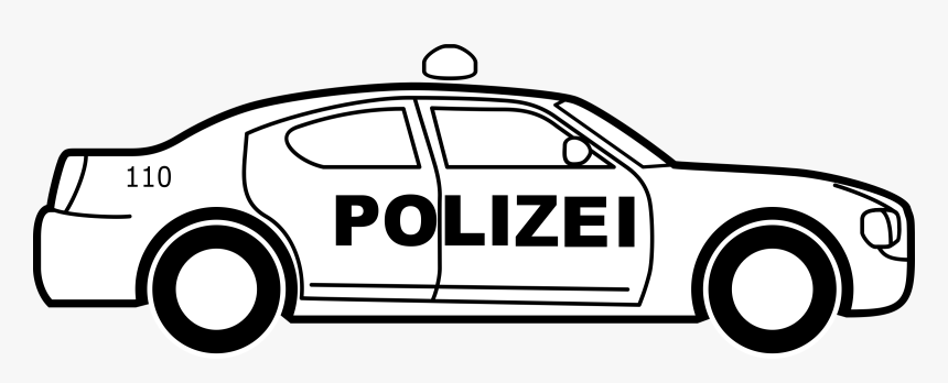 German Police Car Big - Police Car Line Art, HD Png Download, Free Download