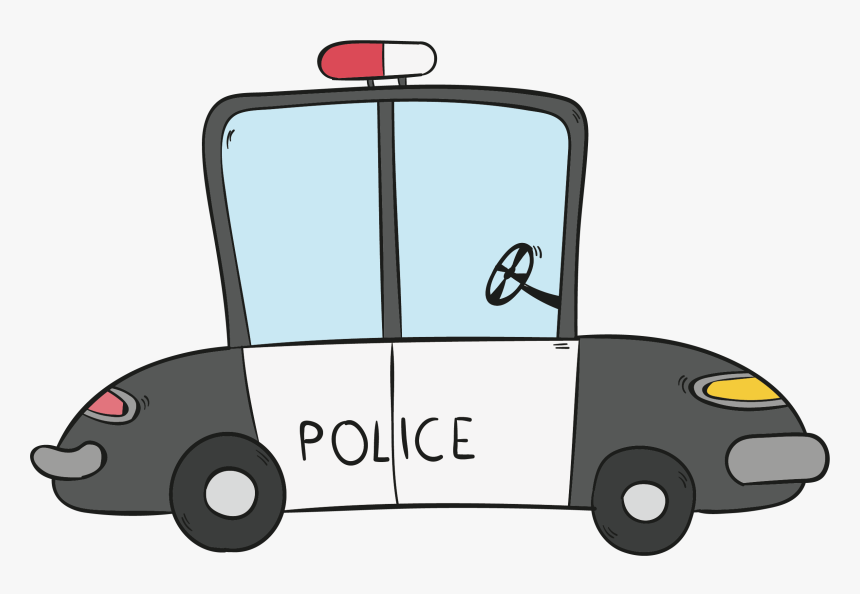 Transparent Police Car Clipart Png - Police Car Cartoon Drawing, Png Download, Free Download