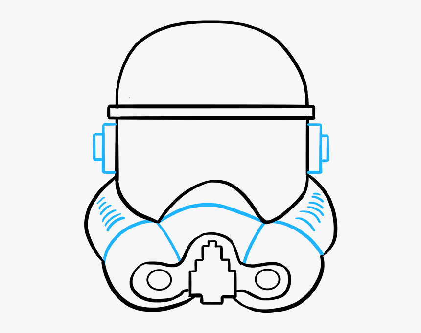 How To Draw A Stormtrooper Helmet Really Easy Drawing - Draw Pictures Easy Storm Troopers, HD Png Download, Free Download