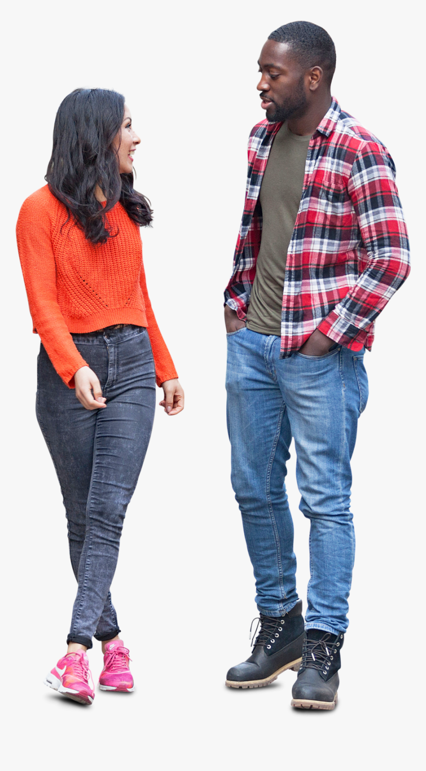 Cut Out Friends Couple Standing - Cut Out People Talking, HD Png Download, Free Download