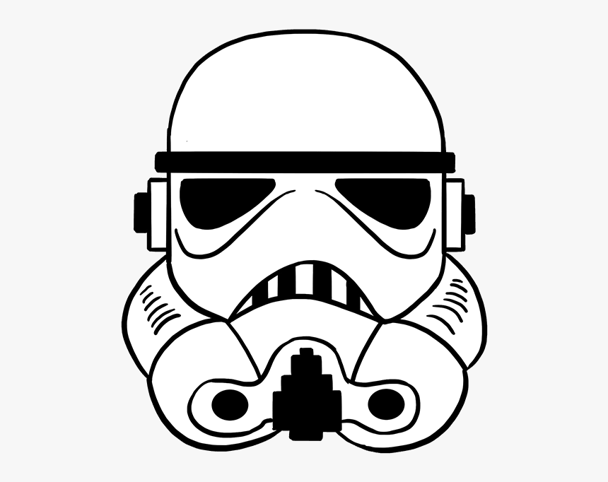 How To Draw Stormtrooper Helmet - Stormtrooper Drawing, HD Png Download, Free Download