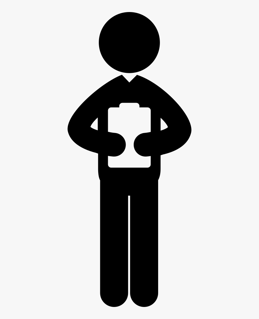 Standing Male Person Reading A Paper - Man With Tie Icon, HD Png Download, Free Download