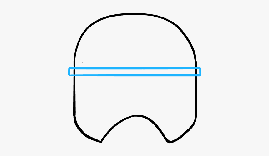 How To Draw A Stormtrooper Helmet Really Easy Drawing - Stormtrooper Helmet Outline, HD Png Download, Free Download