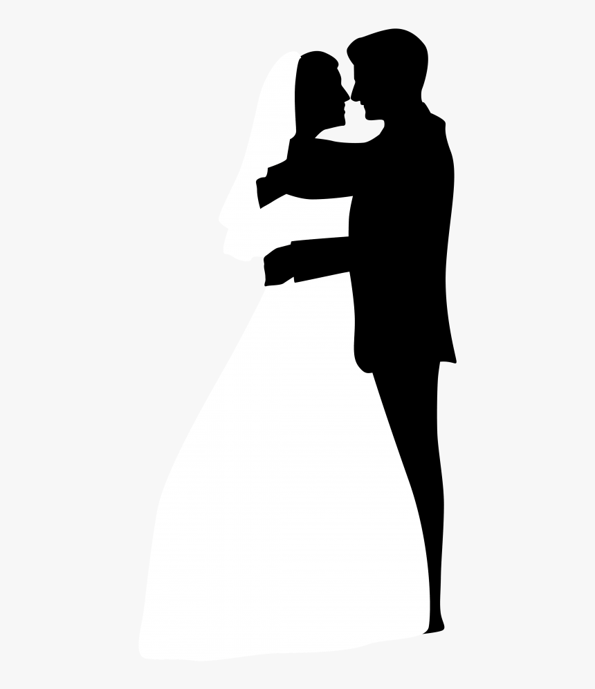 Wedding Couple Silhouettes Clip - Wedding Couple Silhouette Clip Art, HD Png Download, Free Download