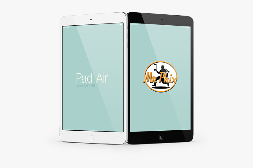 Ipad Air Mockup Black And White Back To Back - Iphone, HD Png Download, Free Download