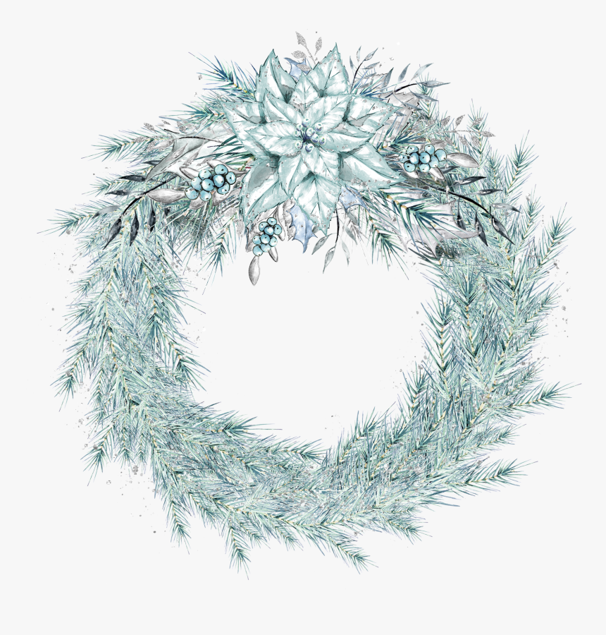 Transparent Christmas Wreath Clipart Black And White - White Christmas Wreath Png, Png Download, Free Download