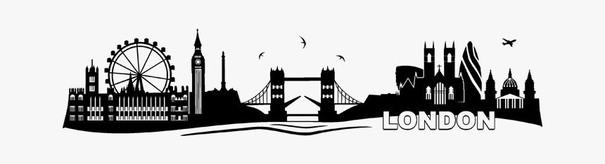 2018 London Marathon Wall Decal Skyline Photography - London Skyline Schwarz Weiß, HD Png Download, Free Download