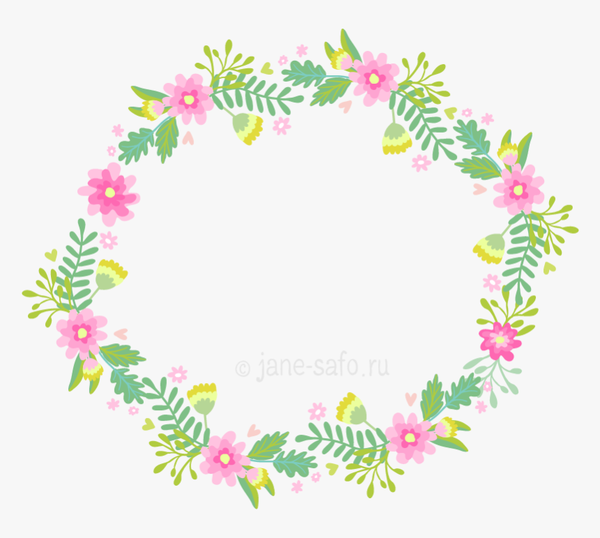 Clip Art Flower Crown Clip Art - Shabby Chic Round Frame, HD Png Download, Free Download