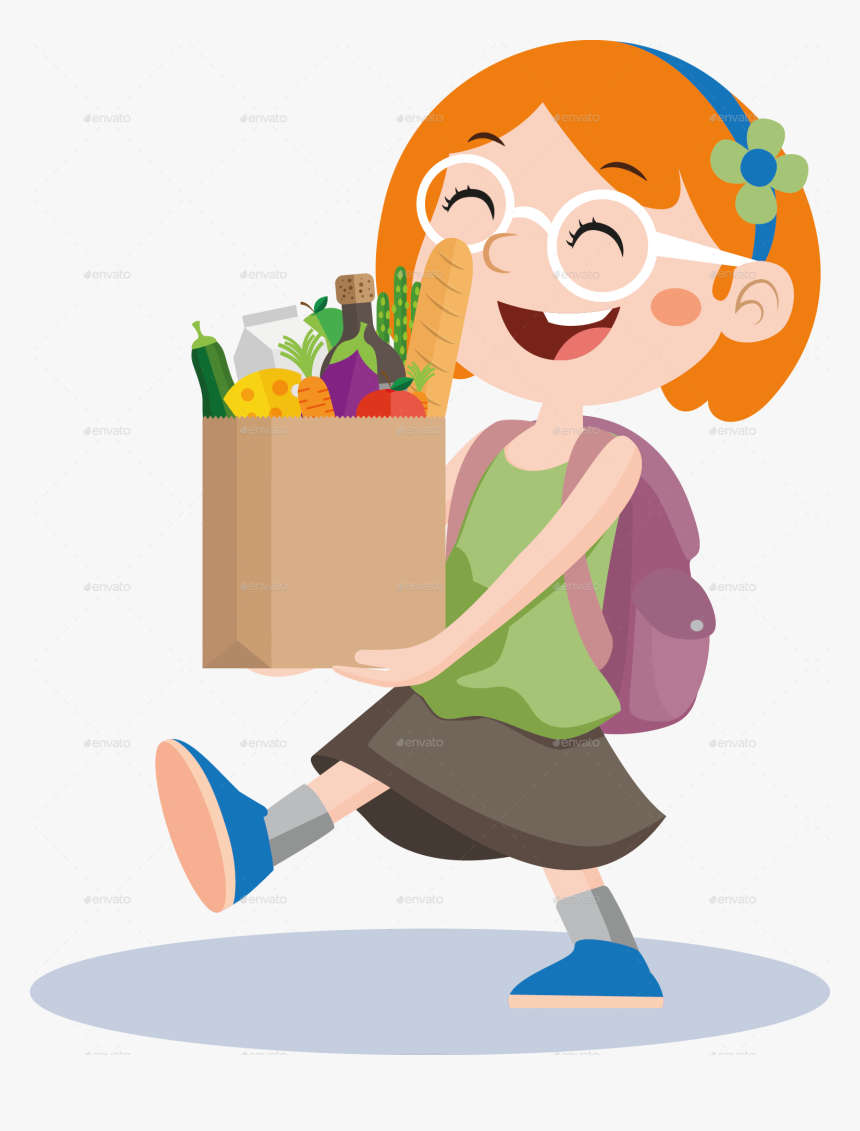 Clipart Children Shopping - Kids Shopping Clipart, HD Png Download, Free Download