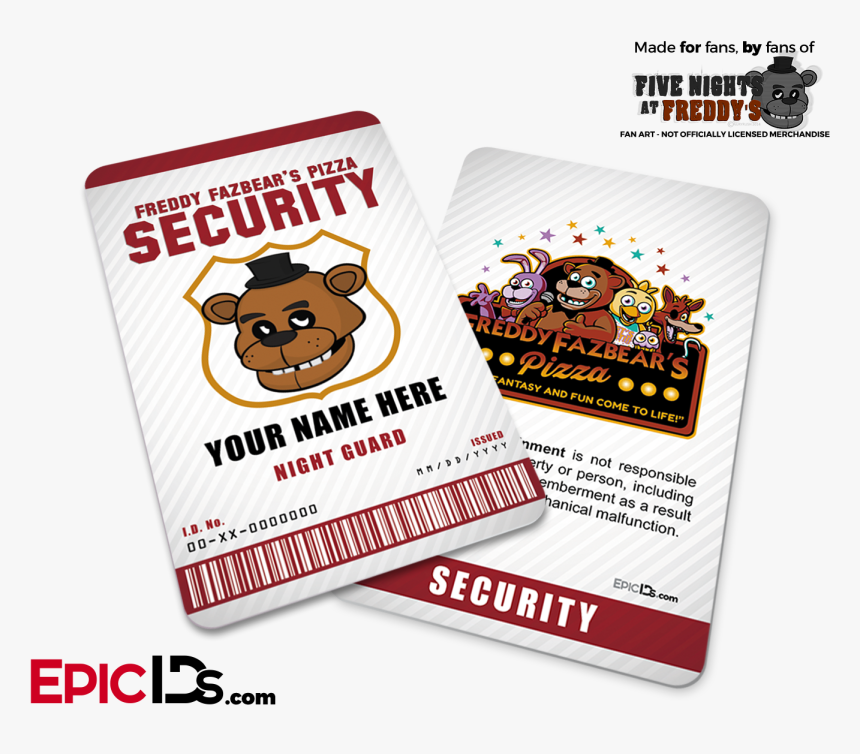 Night Guard Freddy Fazbear"s Pizza Fnaf Id Badge - Freddy Fazbear's Pizza Night, HD Png Download, Free Download