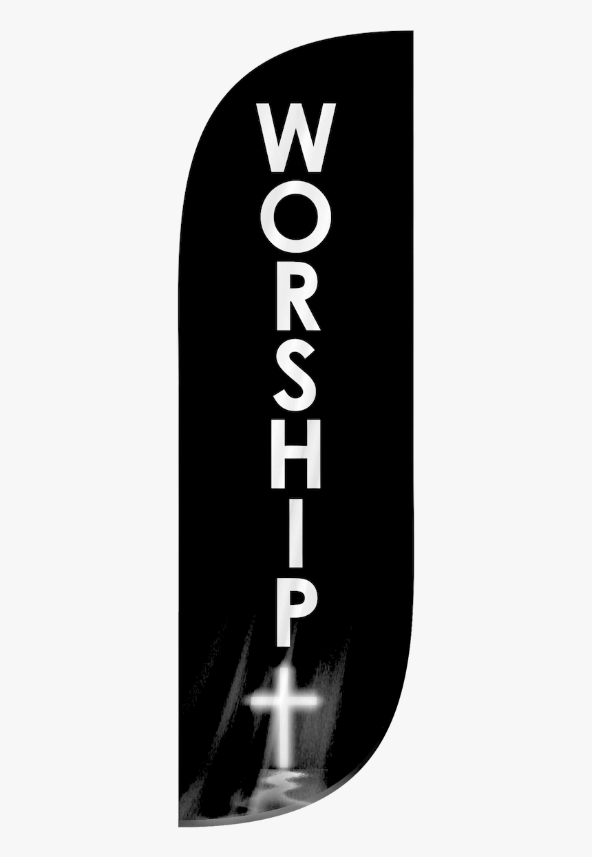 Worship Church Feather Flag - Black And White Cross, HD Png Download, Free Download