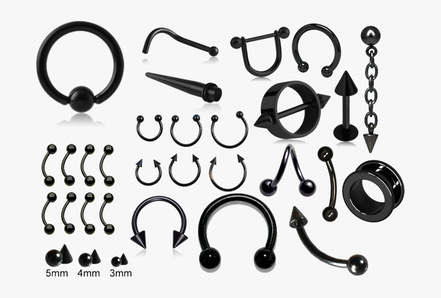 #piercing #piercings #black #steel #titanium #goth - Monochrome, HD Png Download, Free Download
