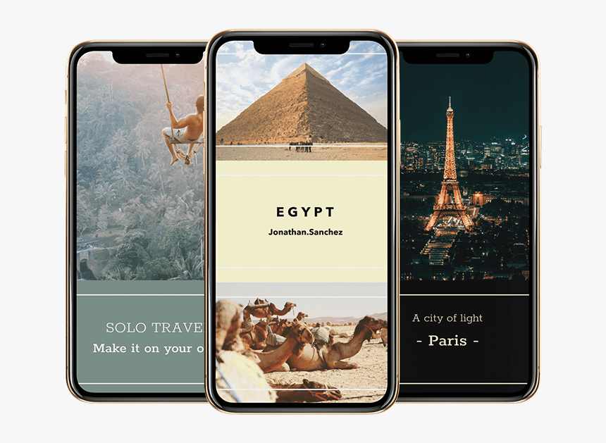Iphone Xs Mockup On A Transparent Background With Travel - Iphone, HD Png Download, Free Download