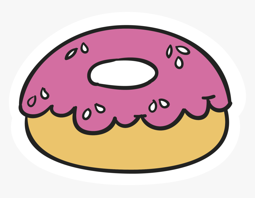 Transparent Doughnut Clipart - Pink Cartoon Donut Transparent, HD Png Download, Free Download