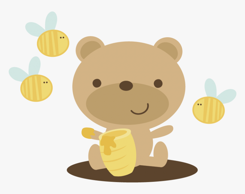 Bear With Honey Pot Svg Scrap - Bear Honey Png, Transparent Png - kindpng.