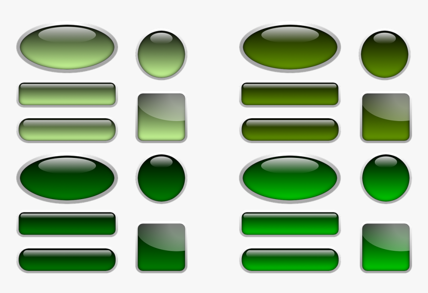 Button, Icon, Oblong, Square, Round, Oval, Green, Shiny - Transparent Oval Button Icons, HD Png Download, Free Download