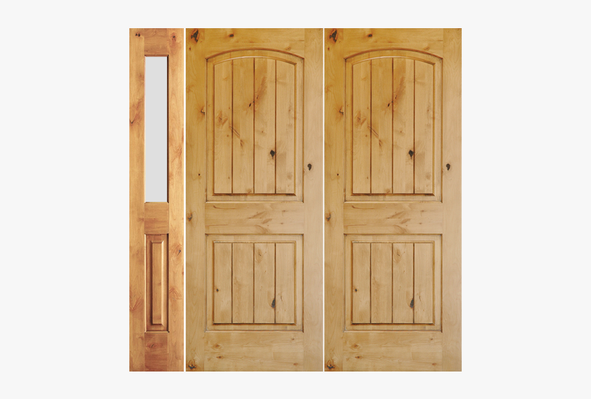 Krosswood Knotty Alder 2 Panel Top Rail Arch With V - Home Door, HD Png Download, Free Download