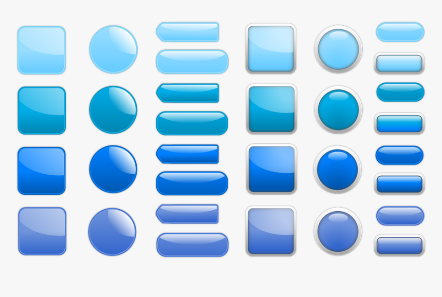 Button, Icon, Oblong, Square, Round, Blue - Button Icon Icon Square, HD Png Download, Free Download