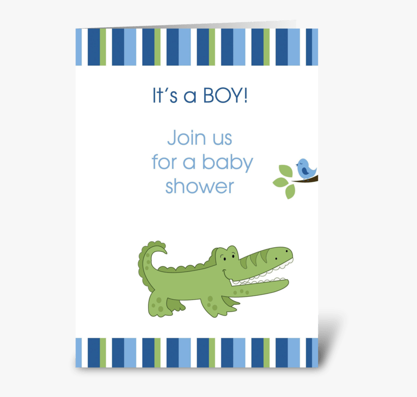 Alligator It"s A Boy Baby Shower Card Greeting Card - Nile Crocodile, HD Png Download, Free Download