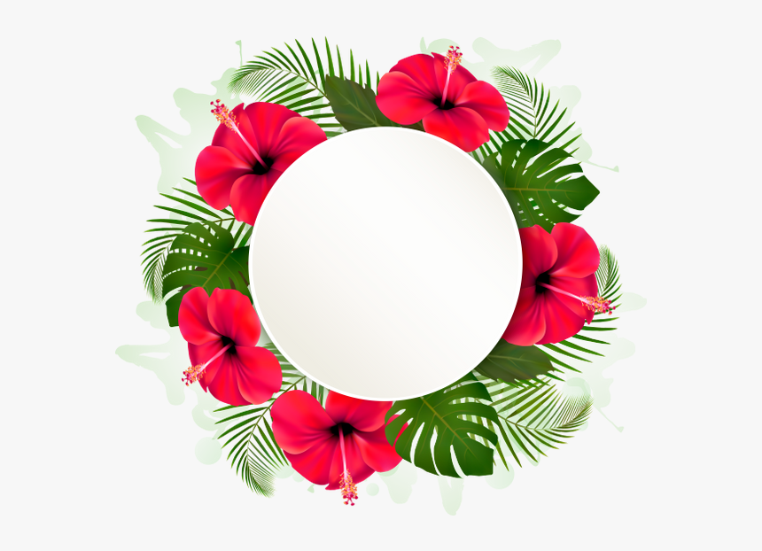 Цветочная Рамка, Рамка Для Фотошопа, Цветы, Flower - Hojas Y Flores Hawaianas, HD Png Download, Free Download