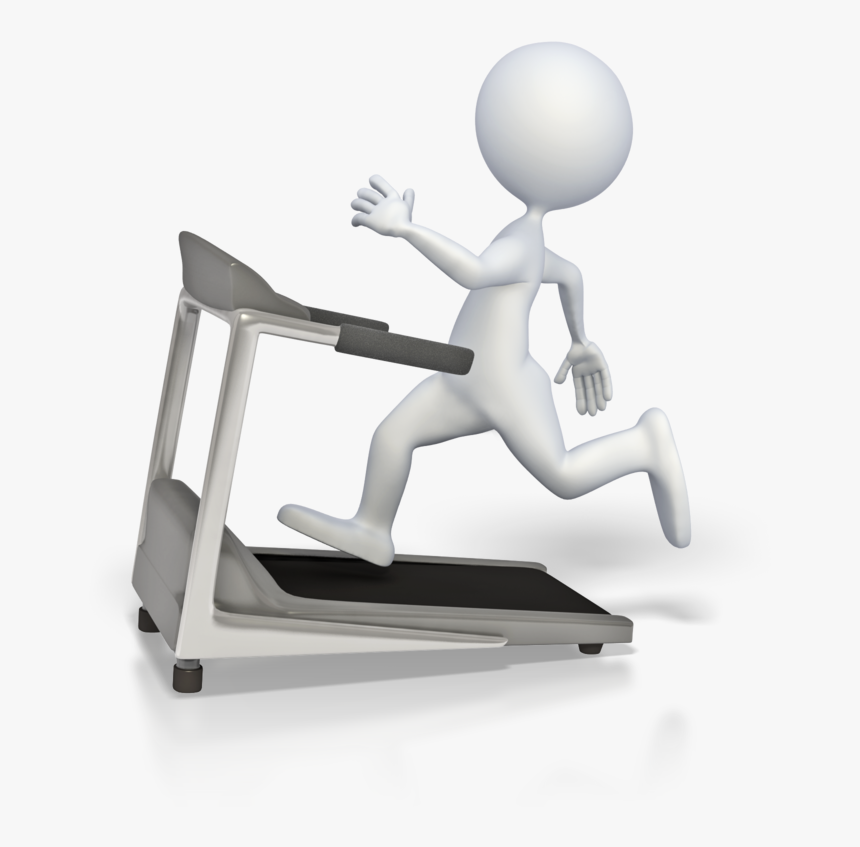 Treadmill Clipart - Stick Figure Running On Treadmill, HD Png Download, Free Download