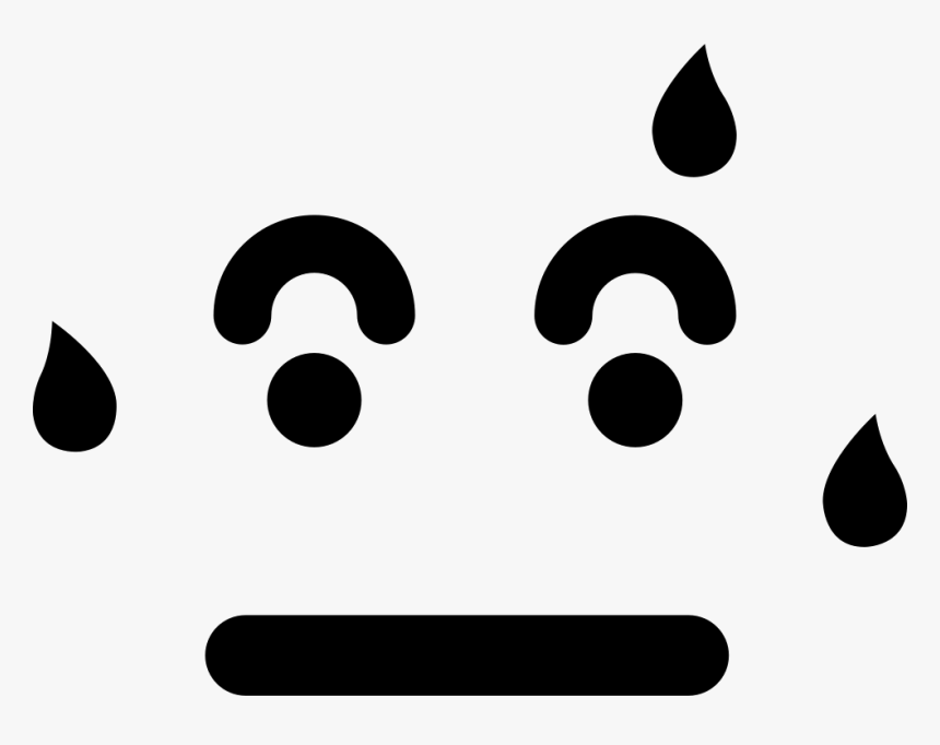 Sweating Emoticon Square Face - Smiley Face Emoji Black And White Free, HD Png Download, Free Download