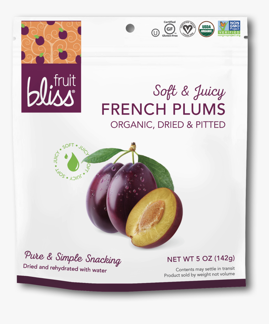 Fruit Bliss Organic French Agen Plums Organic Snacks - Fruit Bliss Organic Tart Cherries, HD Png Download, Free Download