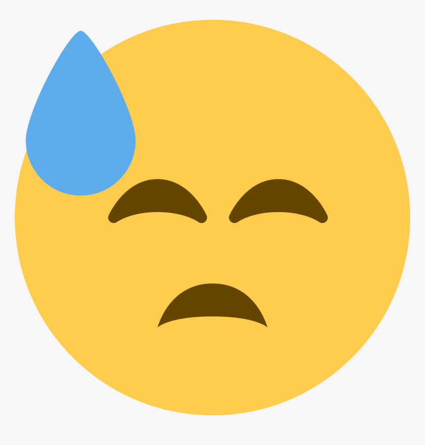 Sweat Emoji Png - Cold Sweat Emoji Twitter, Transparent Png, Free Download