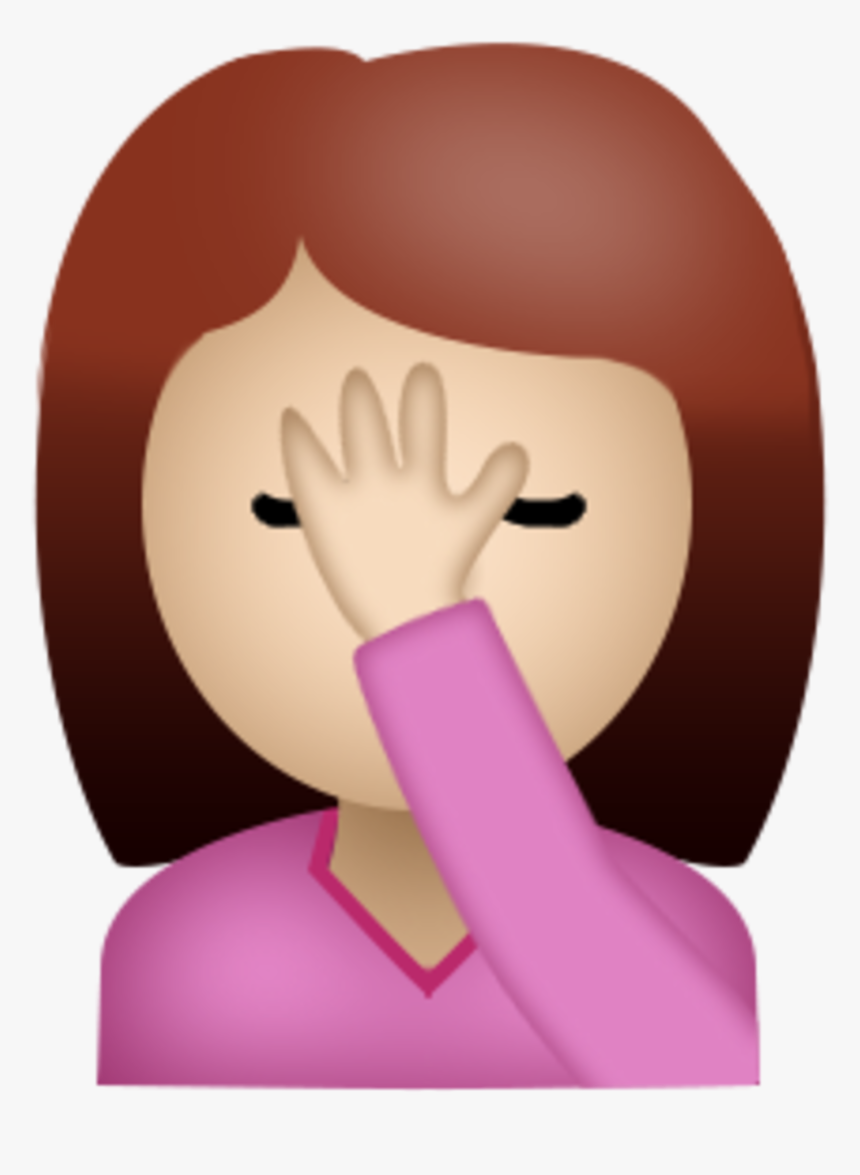 Girl Sweating Emoji , Png Download - Emoji Girl Cover Face, Transparent Png, Free Download