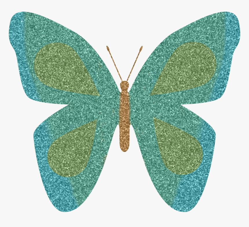 Green Butterfly Clipart - Butterfly Clipart Glitter, HD Png Download, Free Download