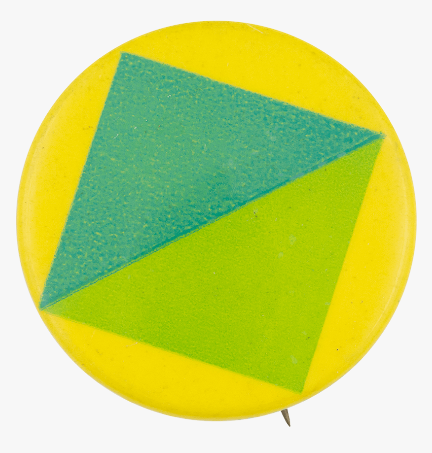 Two Tone Green Square Art Button Museum - Triangle, HD Png Download, Free Download