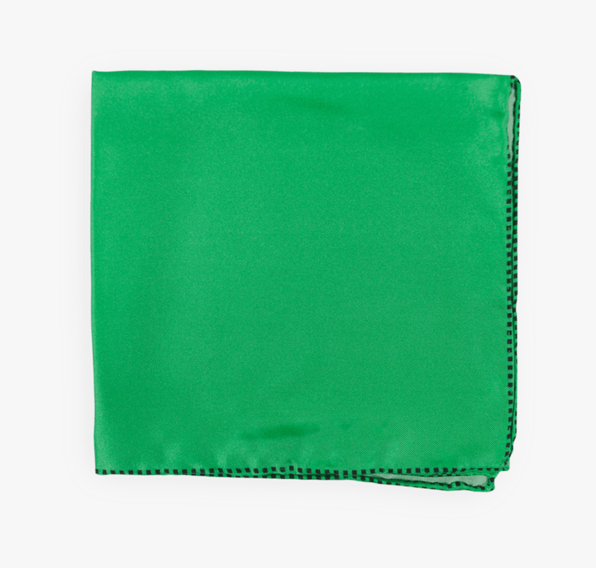 Green Dotted Trim Pocket Square Squareguard - Wallet, HD Png Download, Free Download