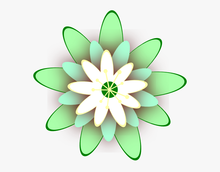 Green Clip Art At Clker Com Vector - Green Flower Clipart Transparent, HD Png Download, Free Download