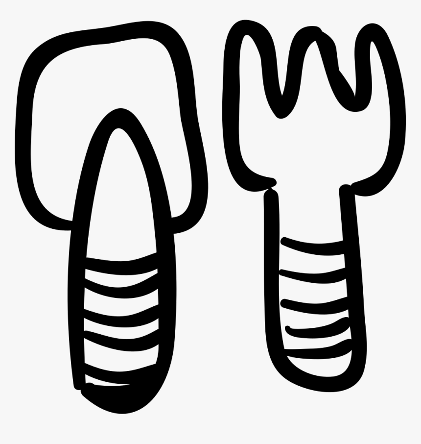 Spoon And Fork Kitchen Utensils Pair Of Toys - Drawing Hand Drawn Kitchen Utensils, HD Png Download, Free Download