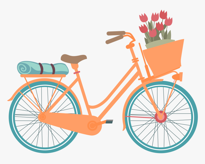 Clipart Bicycle Orange - Transparent Background Bike Clipart, HD Png Download, Free Download