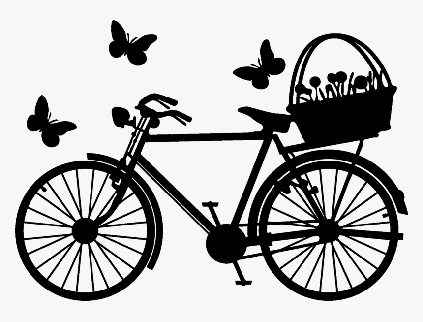 Clip Art Vinilo De Paseo Create - Old Bike Silhouette, HD Png Download, Free Download