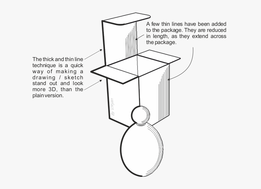 By V - Ryan - Thick Thin Line Technique, HD Png Download, Free Download