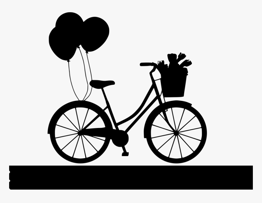 Bicycle Drawing With Basket, HD Png Download, Free Download