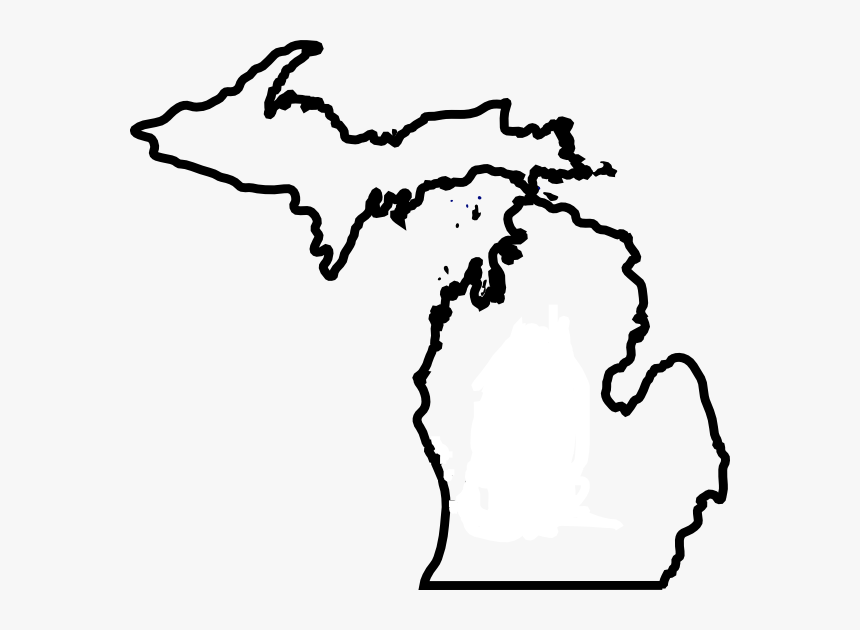 Michigan Blank Map Clip Art - Michigan Outline Png, Transparent Png, Free Download